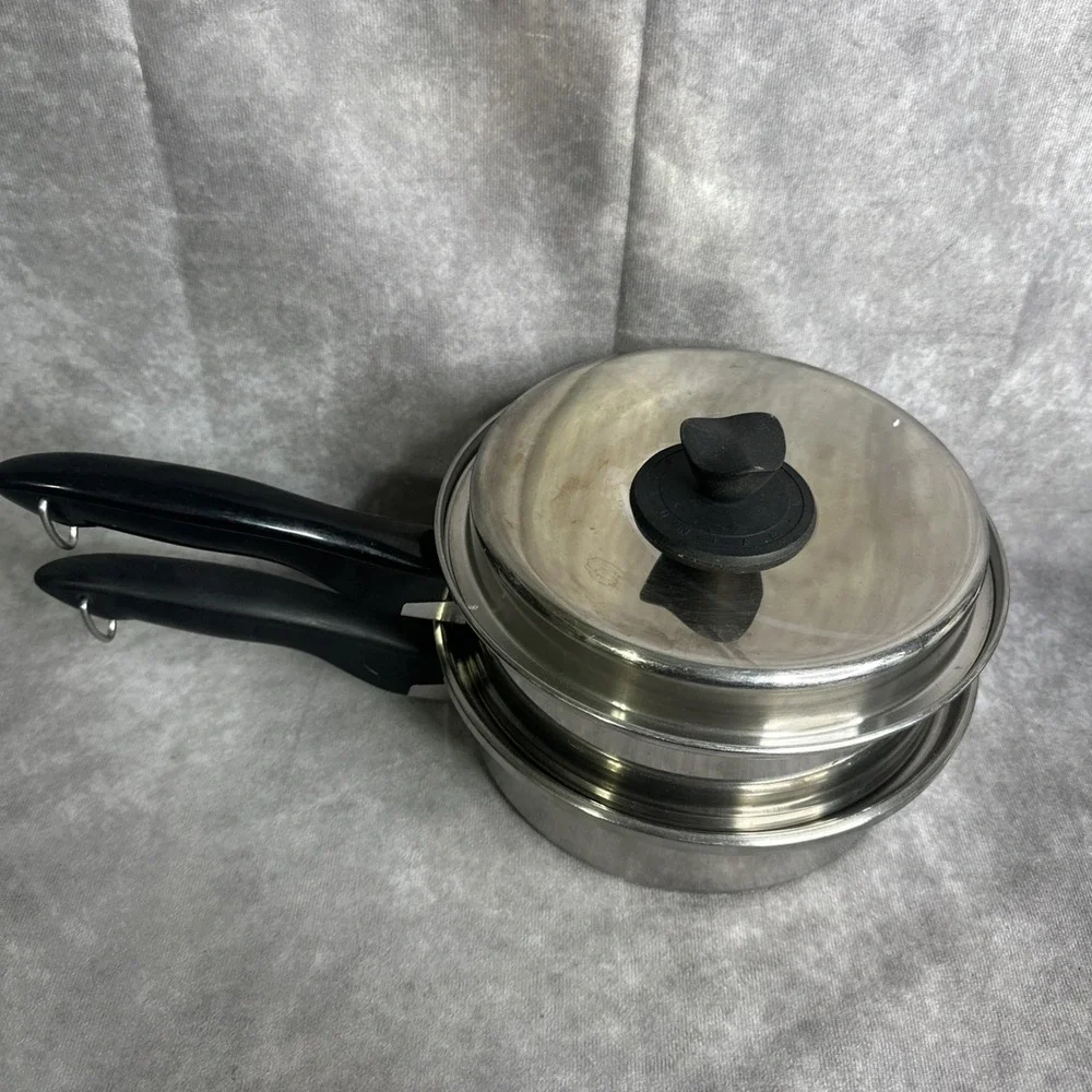 Colonial Wear Double steamer boiler  Pot Pan Vintage‎ With Lid